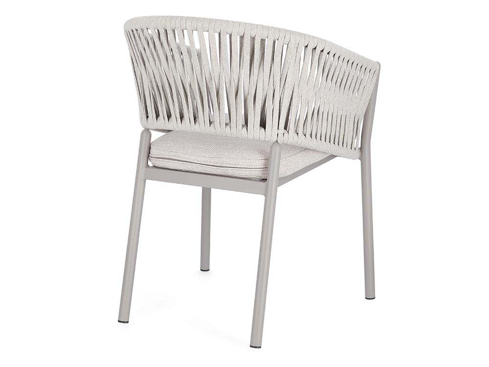 Silla apilable para comedor exterior Florencia de aluminio y cuerda trenzada Bizzotto - 40