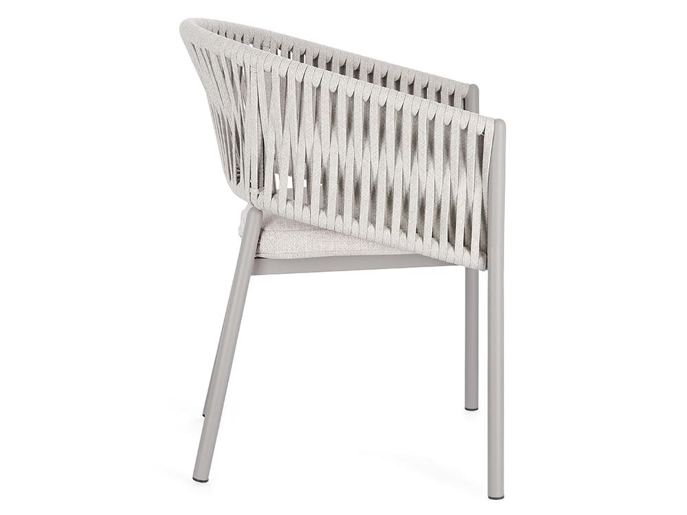 Silla apilable para comedor exterior Florencia de aluminio y cuerda trenzada Bizzotto - 43