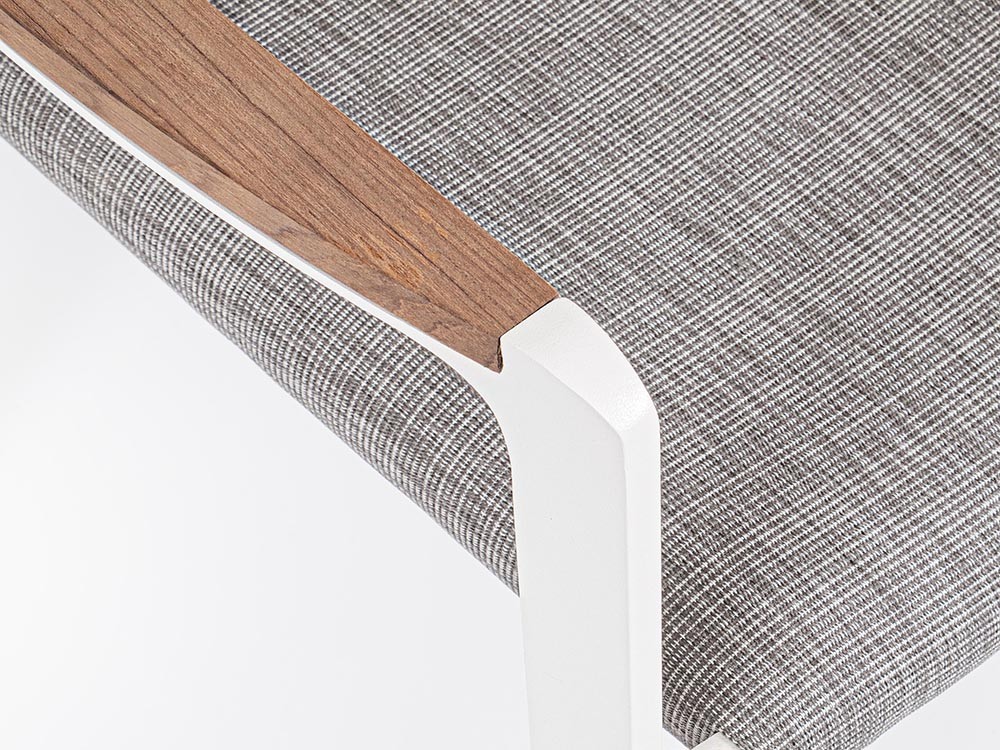 Silla apilable de comedor exterior Jalisco de aluminio y textilene Bizzotto - 5