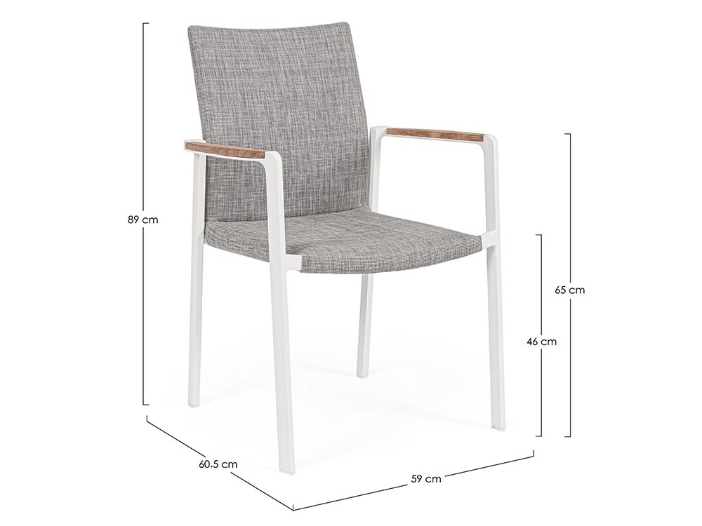 Silla apilable de comedor exterior Jalisco de aluminio y textilene Bizzotto - 9