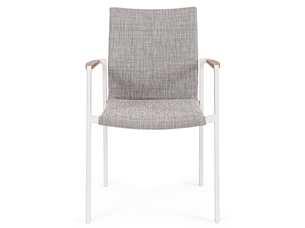 Silla apilable de comedor exterior Jalisco de aluminio y textilene Bizzotto - 6