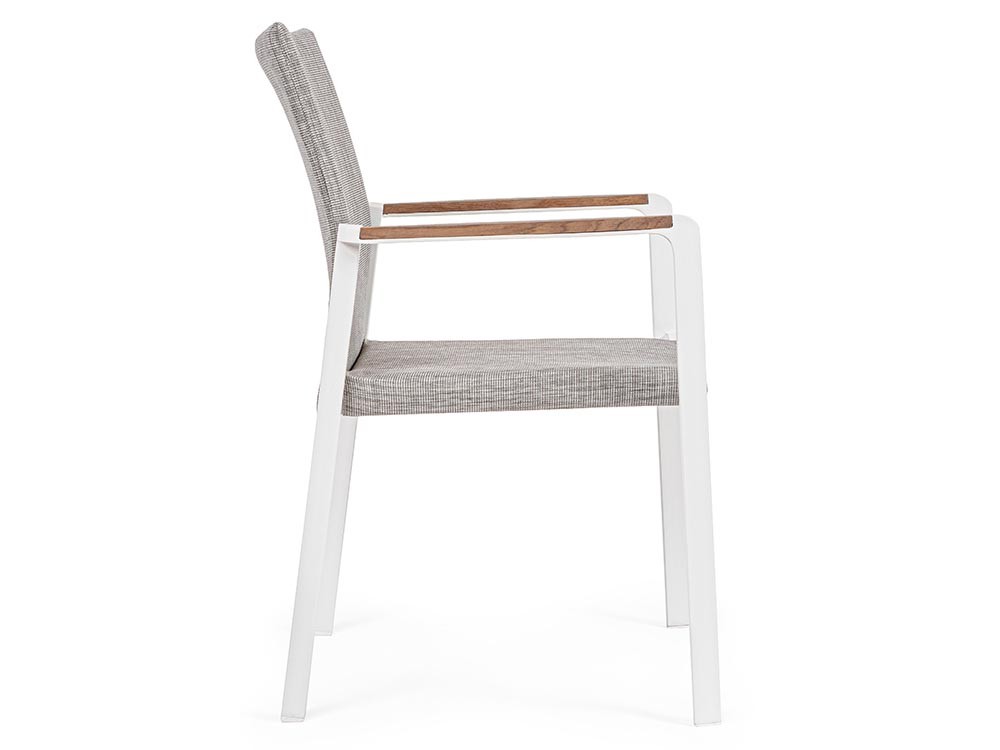 Silla apilable de comedor exterior Jalisco de aluminio y textilene Bizzotto - 8