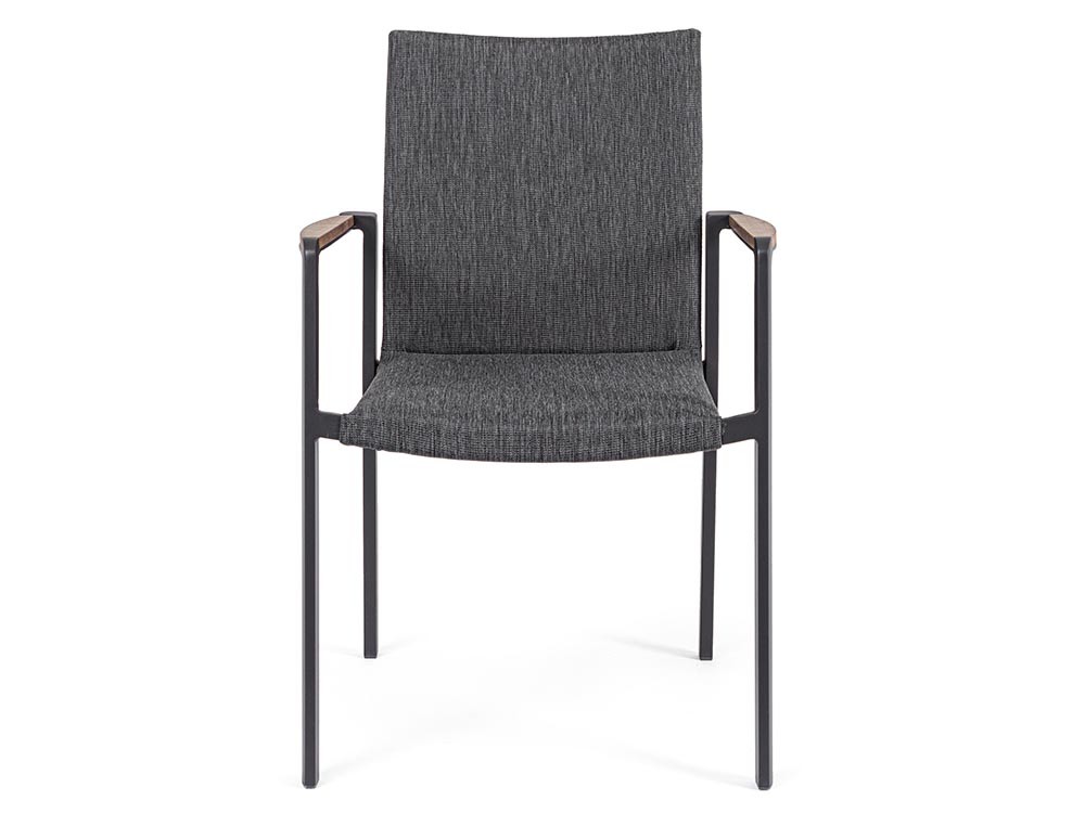 Silla apilable de comedor exterior Jalisco de aluminio y textilene Bizzotto - 13