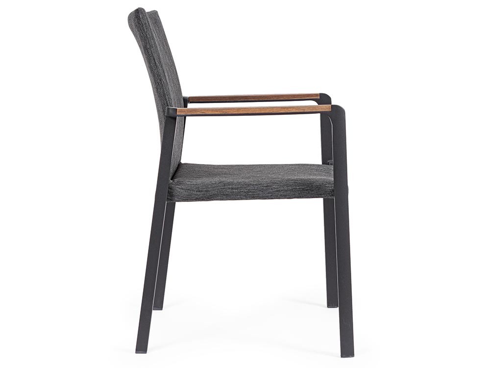 Silla apilable de comedor exterior Jalisco de aluminio y textilene Bizzotto - 15