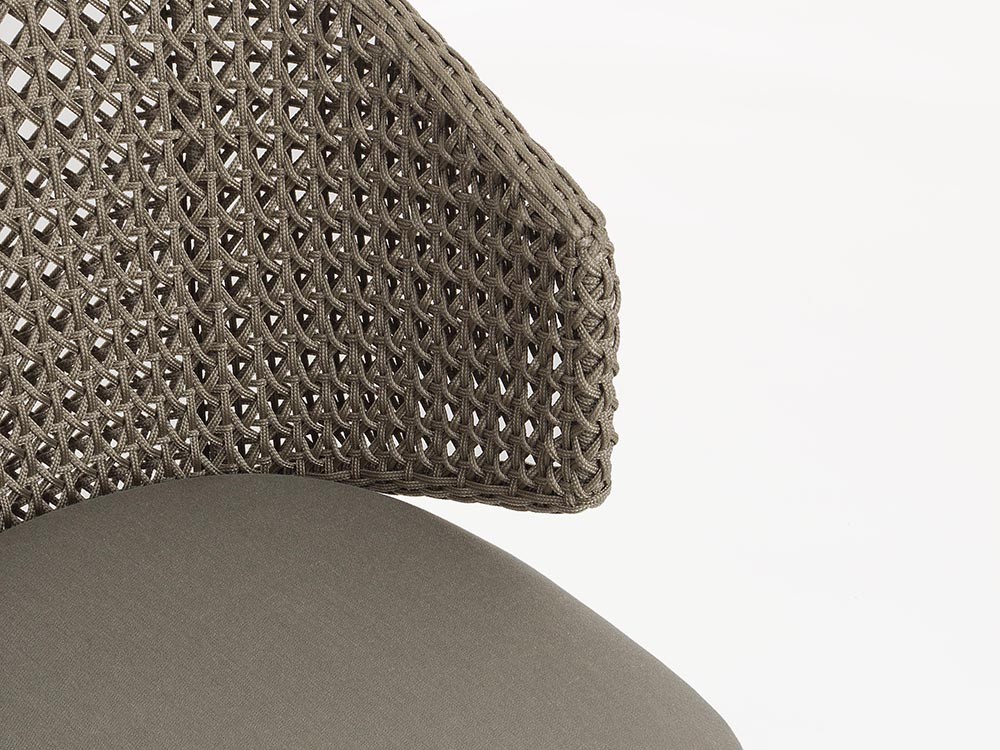 Silla para comedor exterior Ninfa de cuerda trenzada con aluminio y madera de teca Bizzotto - 10