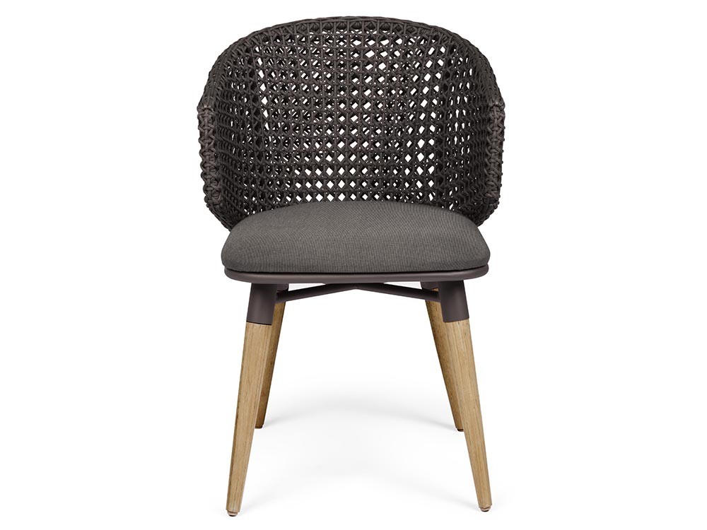 Silla para comedor exterior Ninfa de cuerda trenzada con aluminio y madera de teca Bizzotto - 13