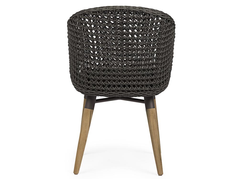 Silla para comedor exterior Ninfa de cuerda trenzada con aluminio y madera de teca Bizzotto - 14