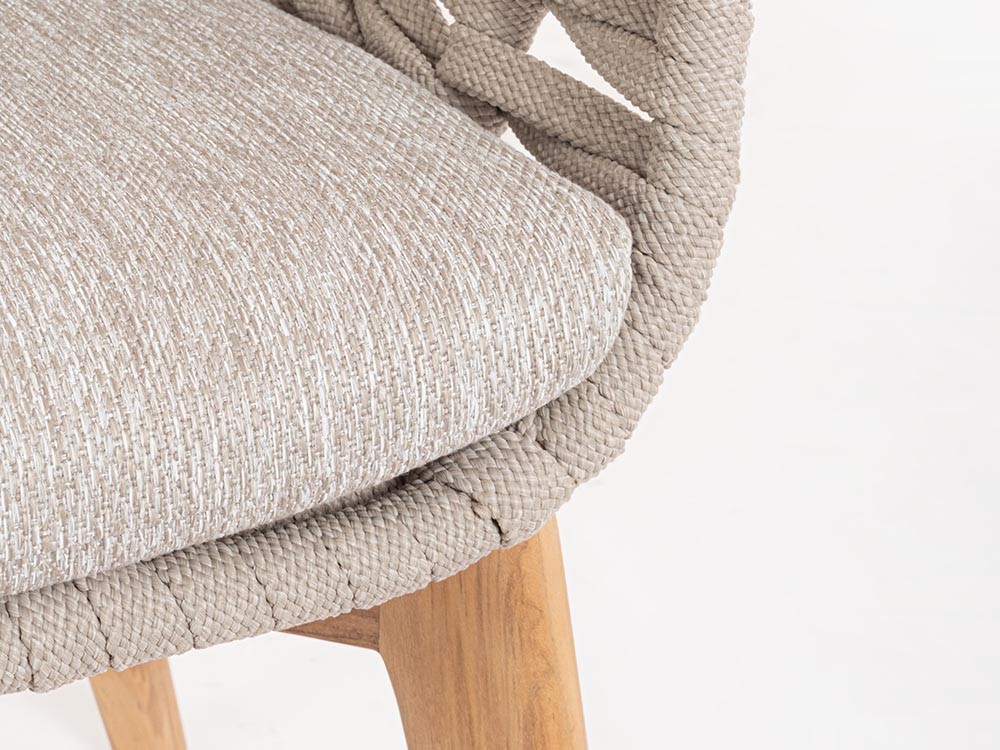 Silla para comedor exterior Tamires de madera de teca y cuerda trenzada Bizzotto - 10
