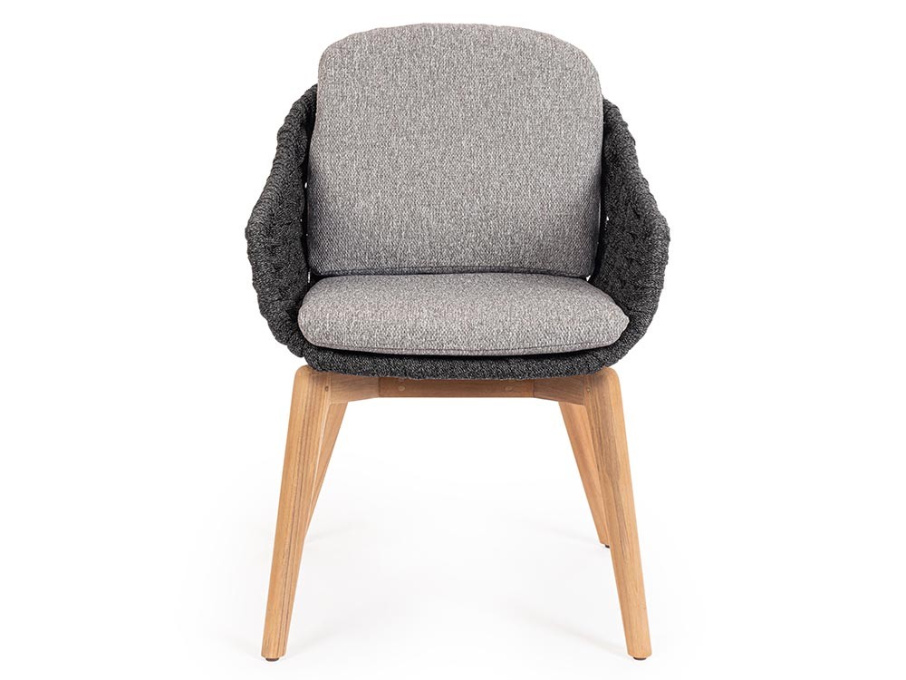 Silla para comedor exterior Tamires de madera de teca y cuerda trenzada Bizzotto - 14