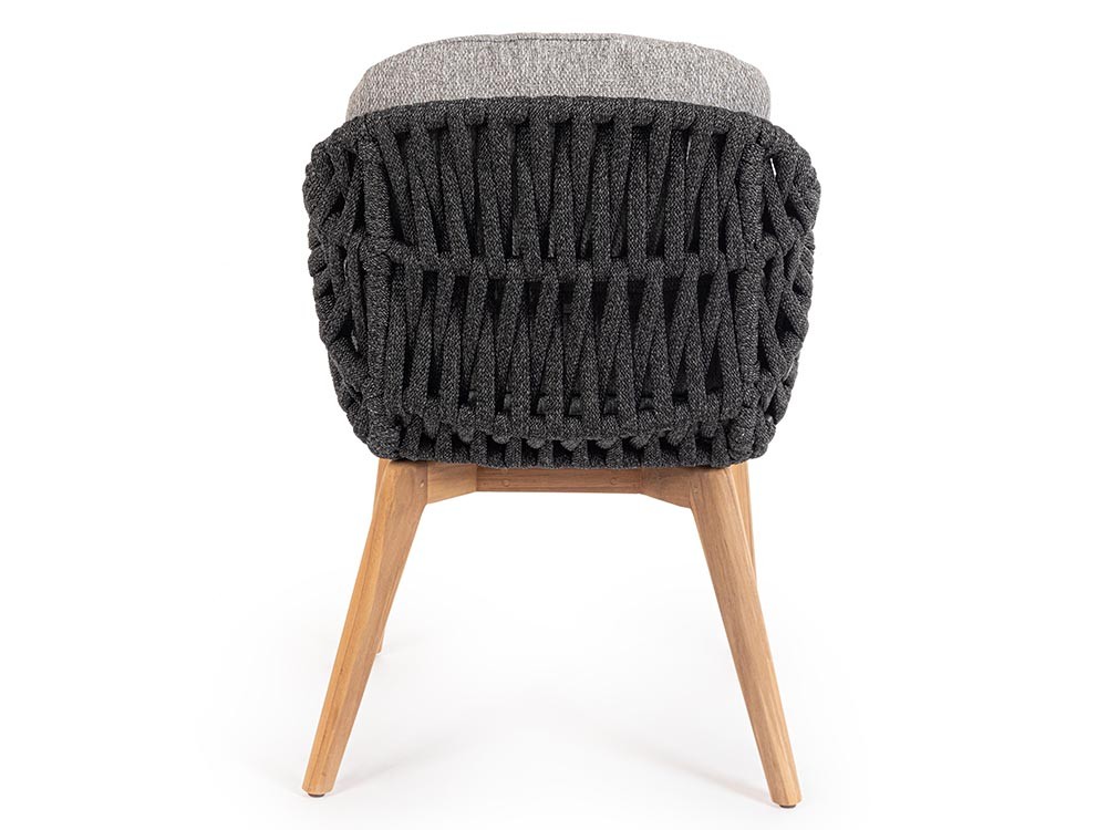 Silla para comedor exterior Tamires de madera de teca y cuerda trenzada Bizzotto - 15