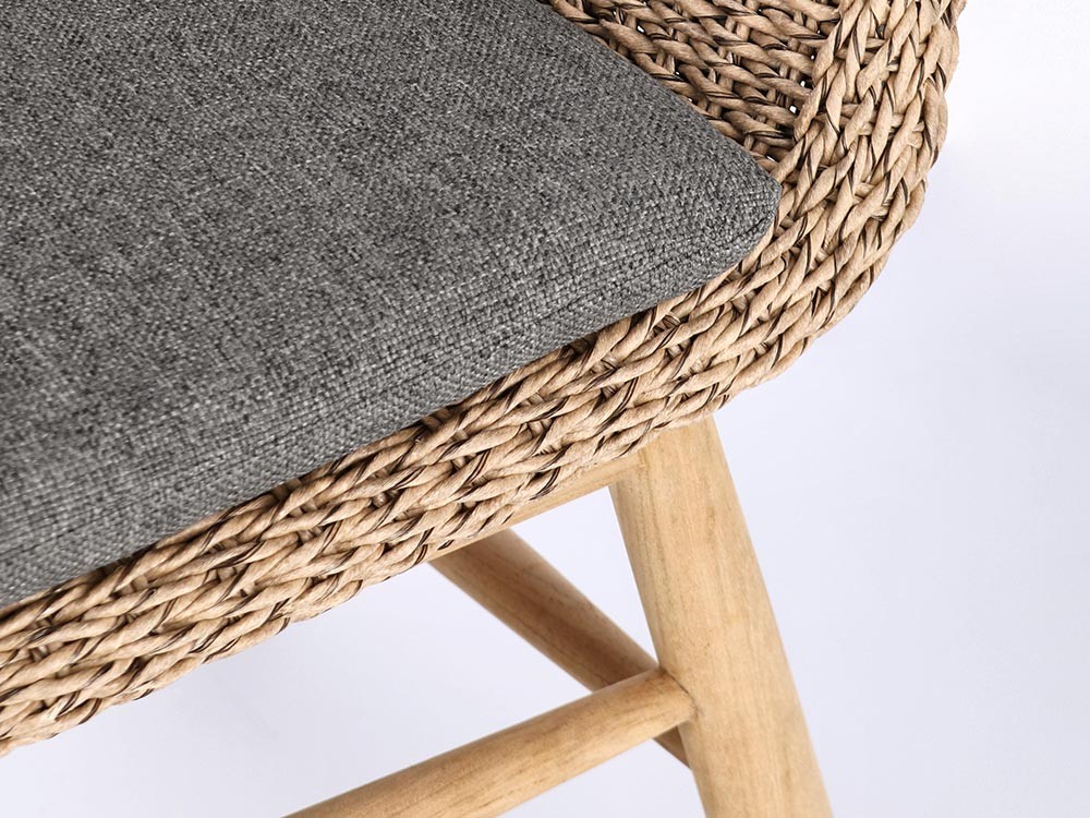 Silla para comedor exterior Genesis de madera de teca y fibra trenzada Bizzotto - 8