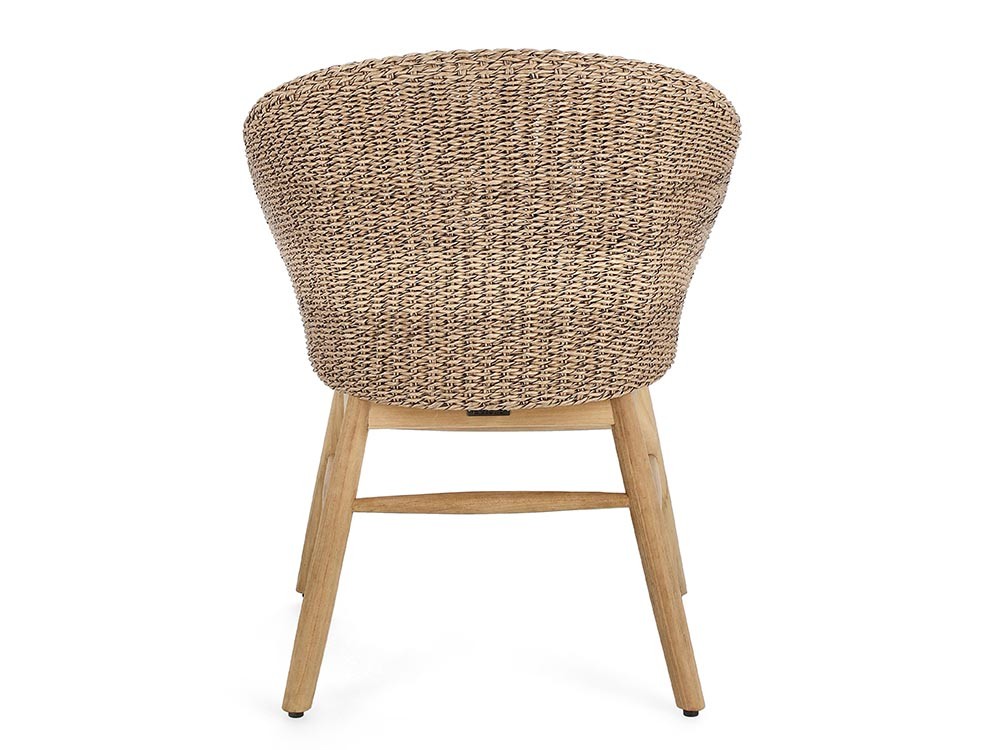 Silla para comedor exterior Genesis de madera de teca y fibra trenzada Bizzotto - 5