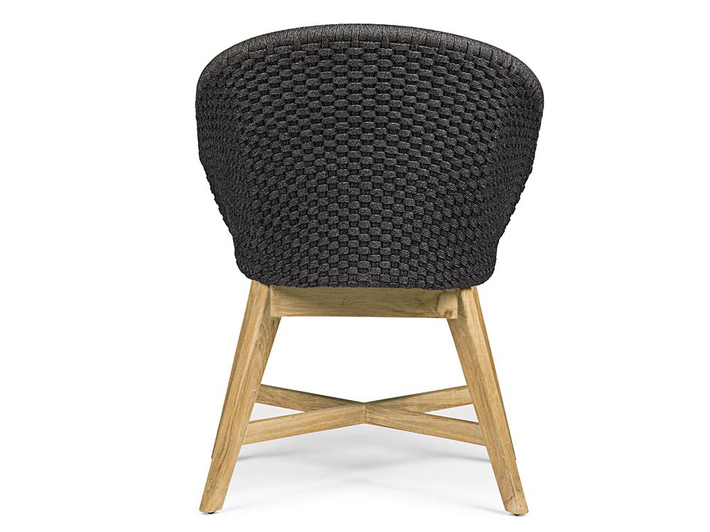 Silla de comedor exterior Coachella de madera de teca y cuerda trenzada Bizzotto - 6