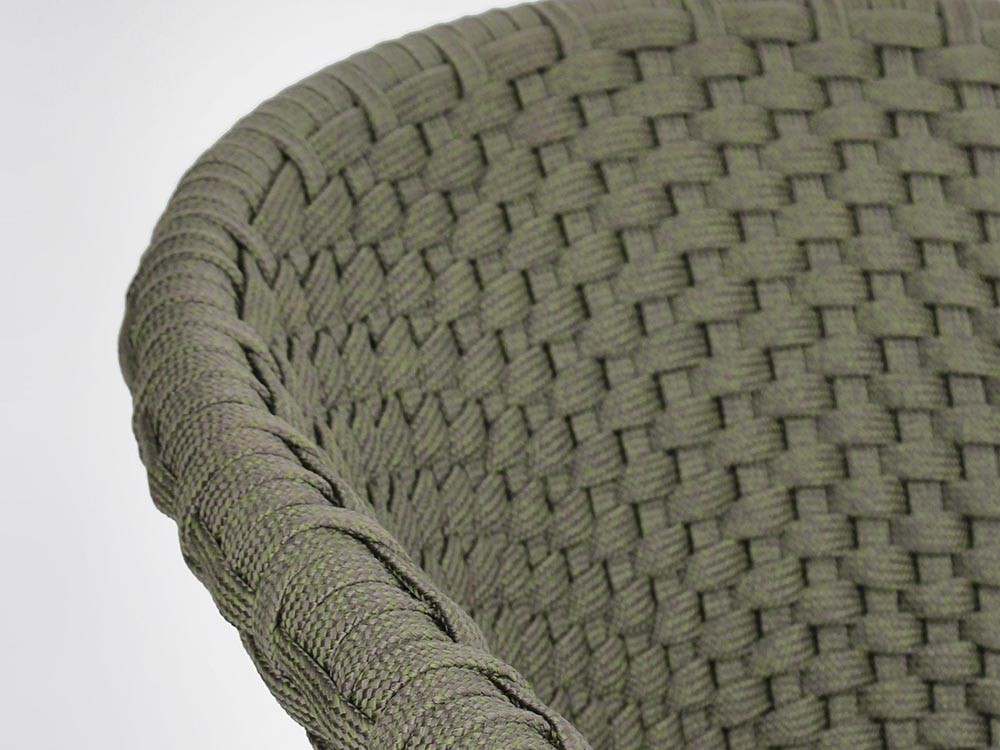 Silla de comedor exterior Coachella de madera de teca y cuerda trenzada Bizzotto - 18