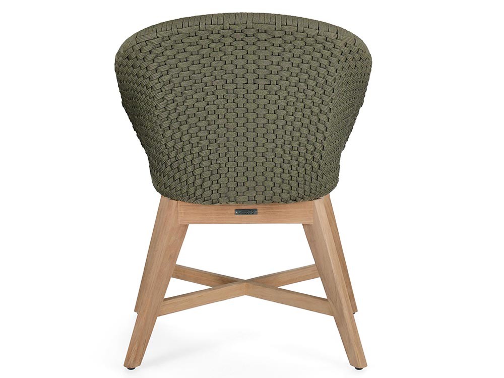 Silla de comedor exterior Coachella de madera de teca y cuerda trenzada Bizzotto - 15