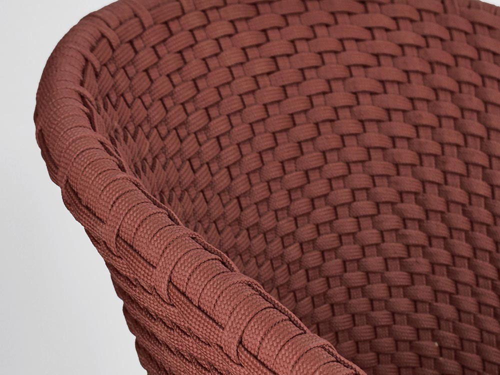 Silla de comedor exterior Coachella de madera de teca y cuerda trenzada Bizzotto - 26