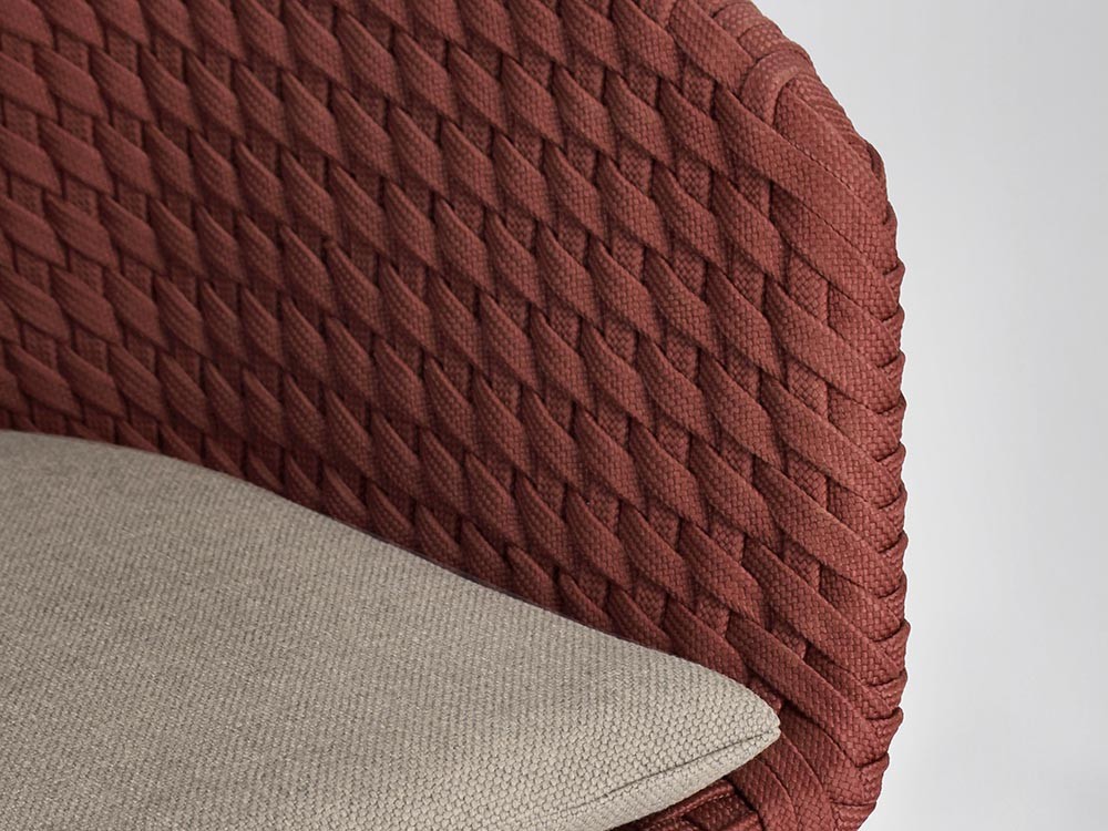 Silla de comedor exterior Coachella de madera de teca y cuerda trenzada Bizzotto - 27