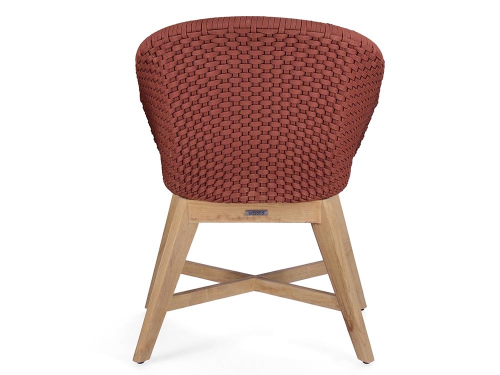 Silla de comedor exterior Coachella de madera de teca y cuerda trenzada Bizzotto - 23