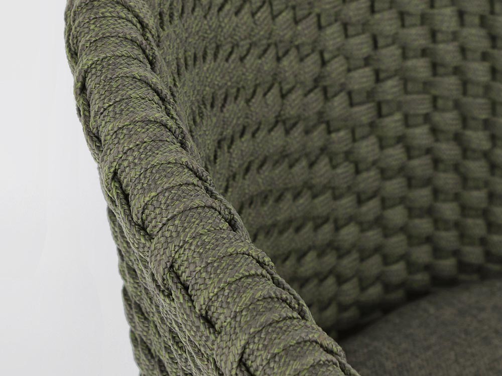 Taburete alto para exterior o interior Coachella de madera de teca y cuerda trenzada Bizzotto - 18