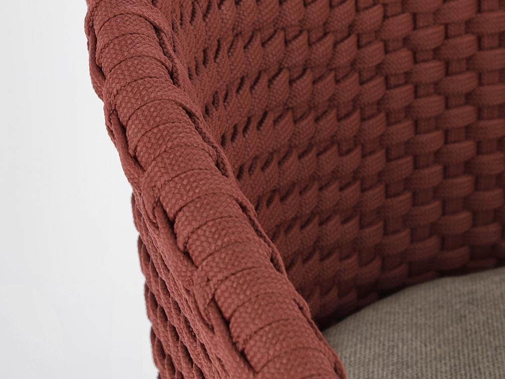 Taburete alto para exterior o interior Coachella de madera de teca y cuerda trenzada Bizzotto - 24