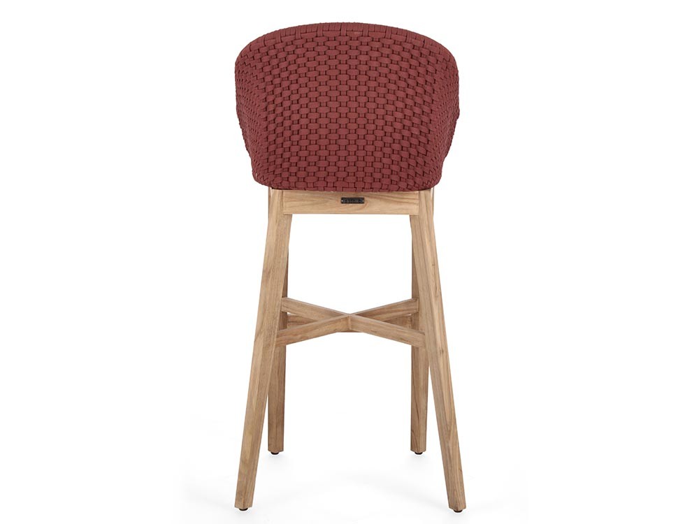 Taburete alto para exterior o interior Coachella de madera de teca y cuerda trenzada Bizzotto - 21