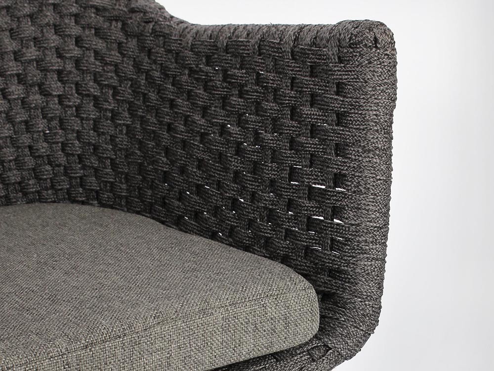 Silla de comedor exterior Allison de madera de teca y cuerda trenzada Bizzotto - 7