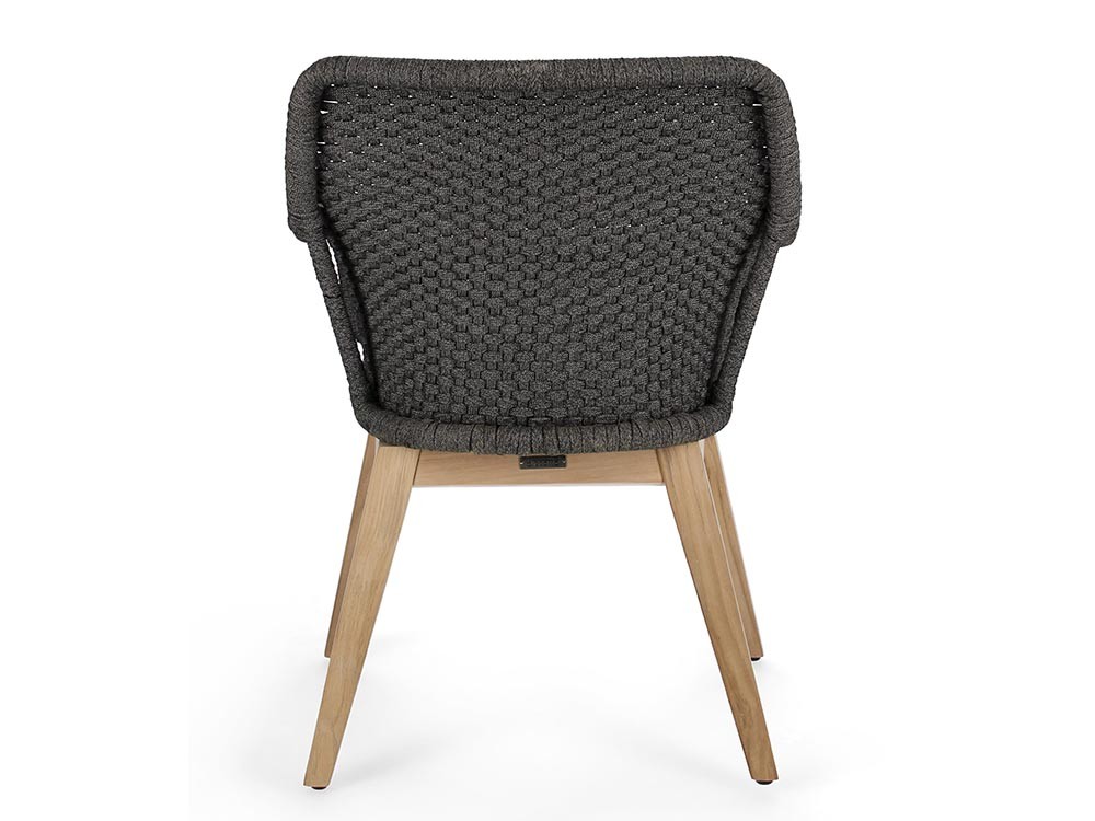 Silla de comedor exterior Allison de madera de teca y cuerda trenzada Bizzotto - 4