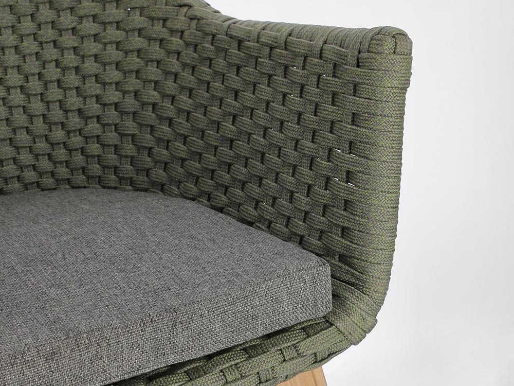 Silla de comedor exterior Allison de madera de teca y cuerda trenzada Bizzotto - 13