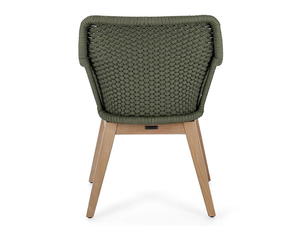 Silla de comedor exterior Allison de madera de teca y cuerda trenzada Bizzotto - 10