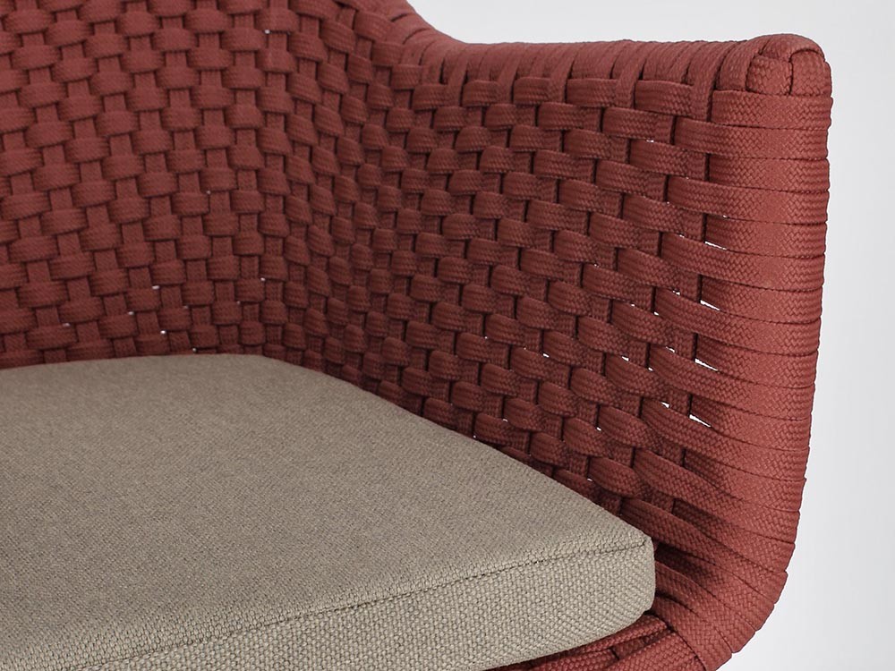 Silla de comedor exterior Allison de madera de teca y cuerda trenzada Bizzotto - 19