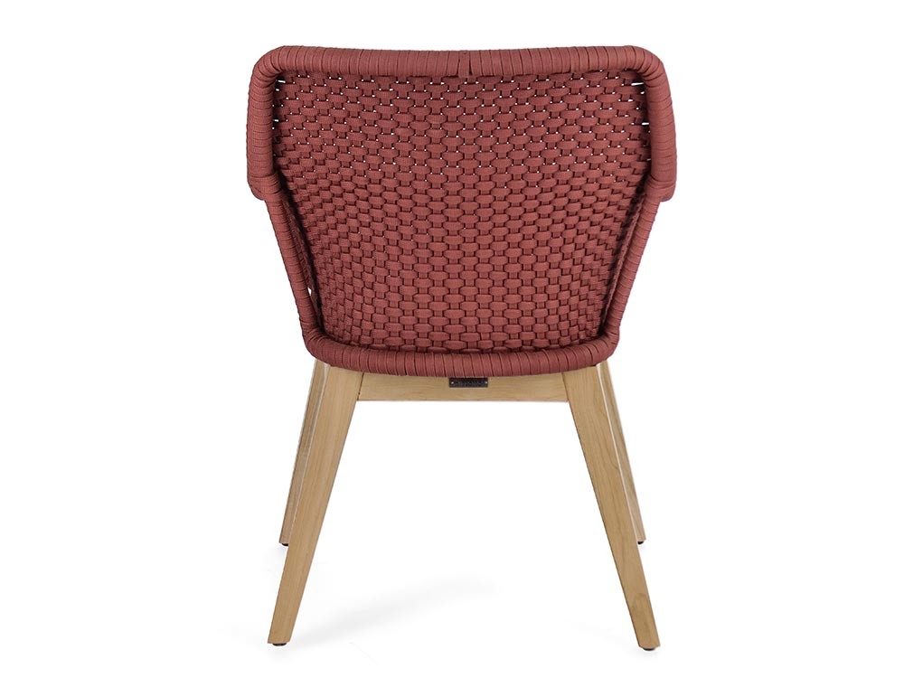 Silla de comedor exterior Allison de madera de teca y cuerda trenzada Bizzotto - 16
