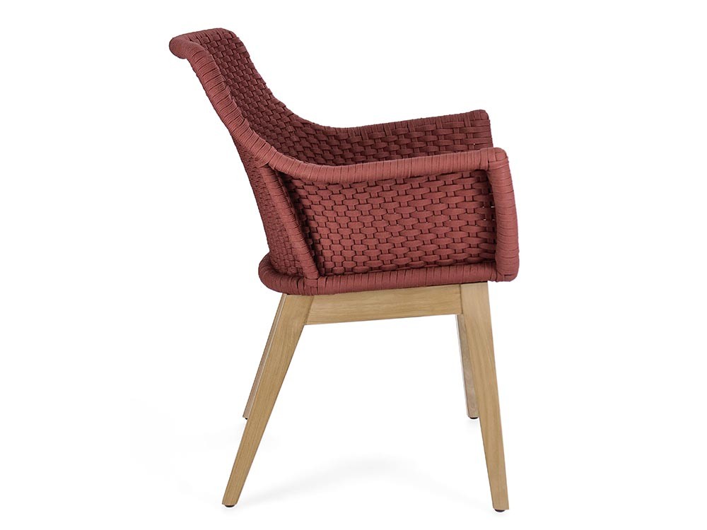 Silla de comedor exterior Allison de madera de teca y cuerda trenzada Bizzotto - 17