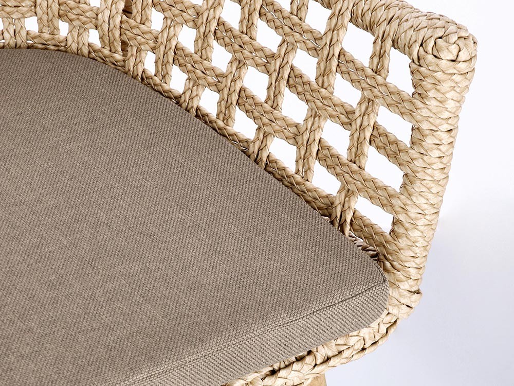 Silla para comedor exterior Wilson de teca y fibra sintética trenzada Bizzotto - 12