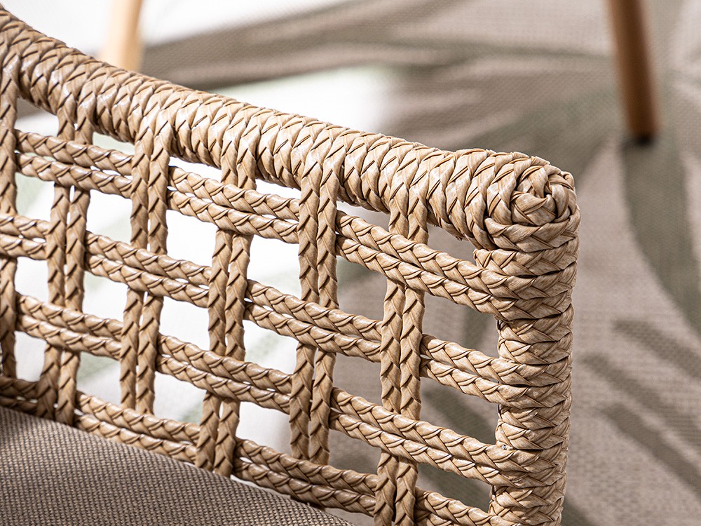 Silla para comedor exterior Wilson de teca y fibra sintética trenzada Bizzotto - 11