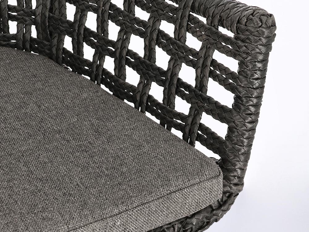 Silla para comedor exterior Wilson de teca y fibra sintética trenzada Bizzotto - 18