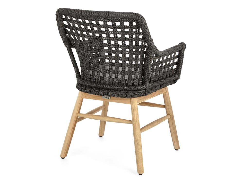 Silla para comedor exterior Wilson de teca y fibra sintética trenzada Bizzotto - 13