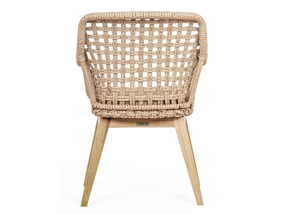 Silla para comedor exterior Madison de teca y fibra sintética Bizzotto - 6