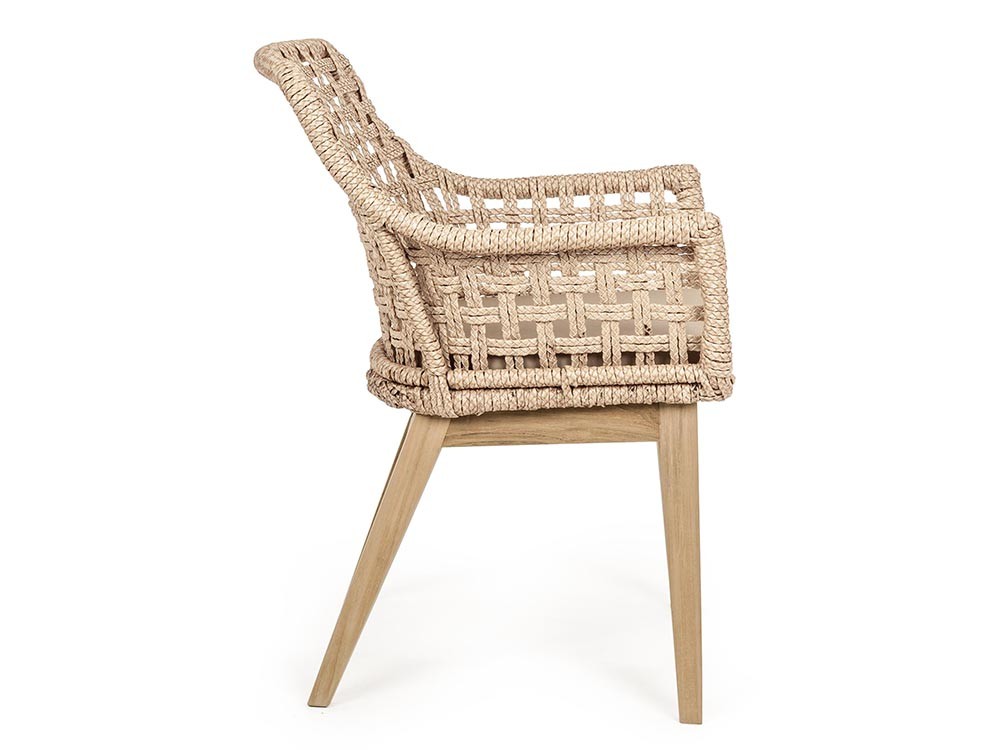 Silla para comedor exterior Madison de teca y fibra sintética Bizzotto - 7