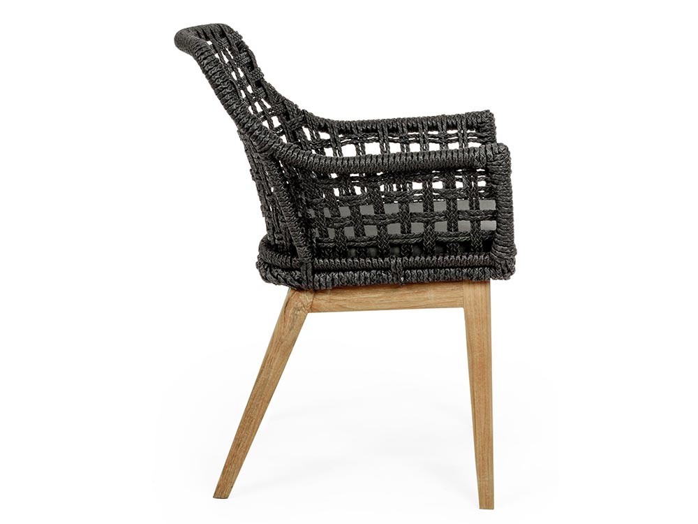 Silla para comedor exterior Madison de teca y fibra sintética Bizzotto - 14