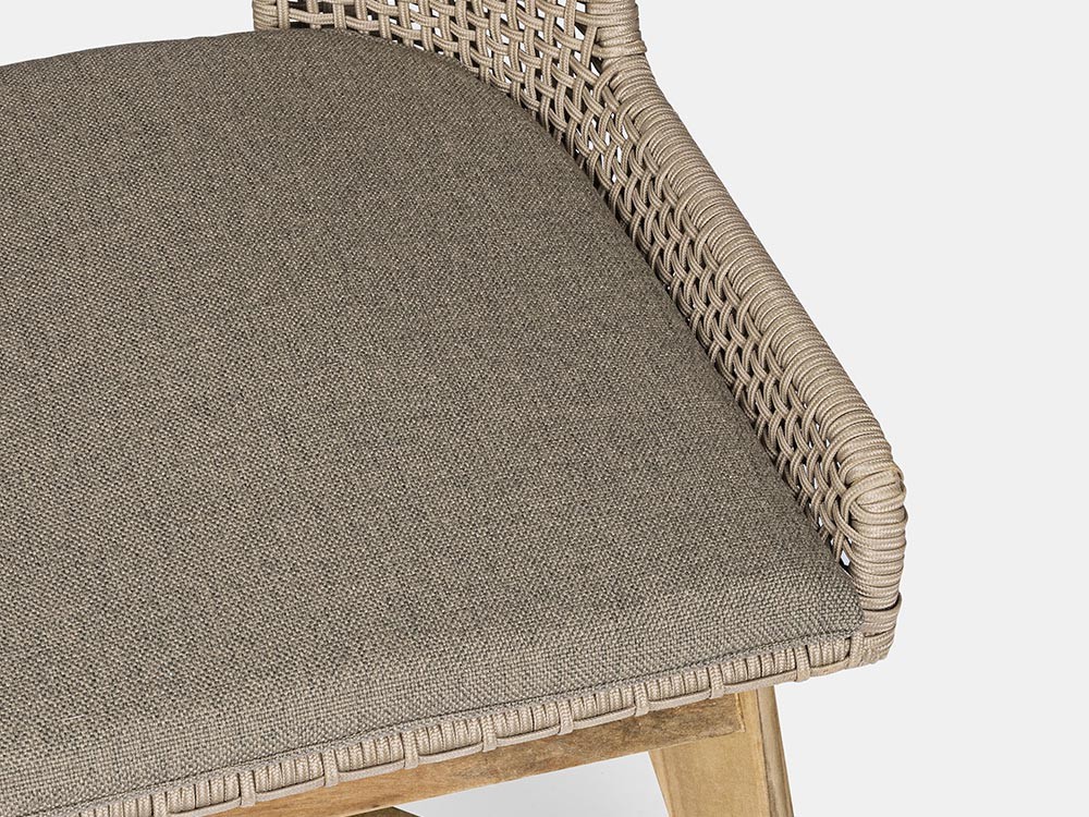 Silla para comedor exterior Hesperia de teca y cuerda trenzada Bizzotto - 9