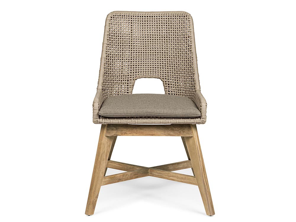 Silla para comedor exterior Hesperia de teca y cuerda trenzada Bizzotto - 4