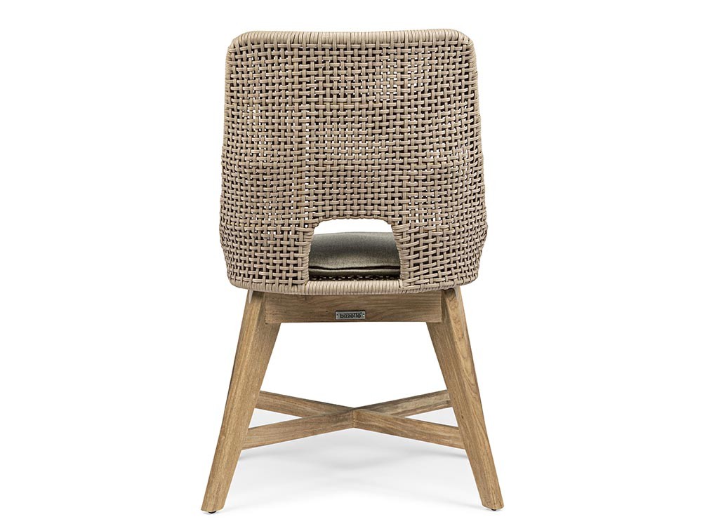 Silla para comedor exterior Hesperia de teca y cuerda trenzada Bizzotto - 5