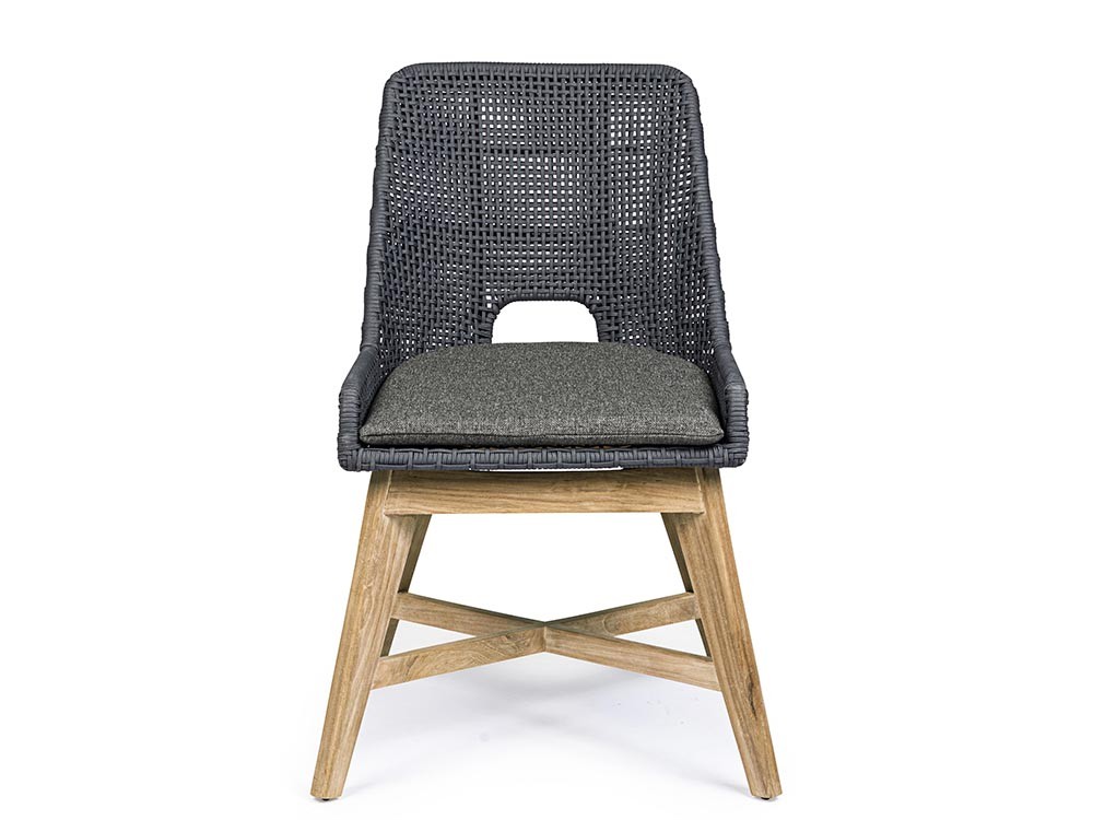 Silla para comedor exterior Hesperia de teca y cuerda trenzada Bizzotto - 11