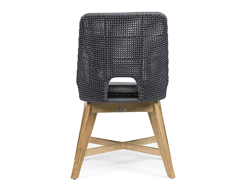 Silla para comedor exterior Hesperia de teca y cuerda trenzada Bizzotto - 12