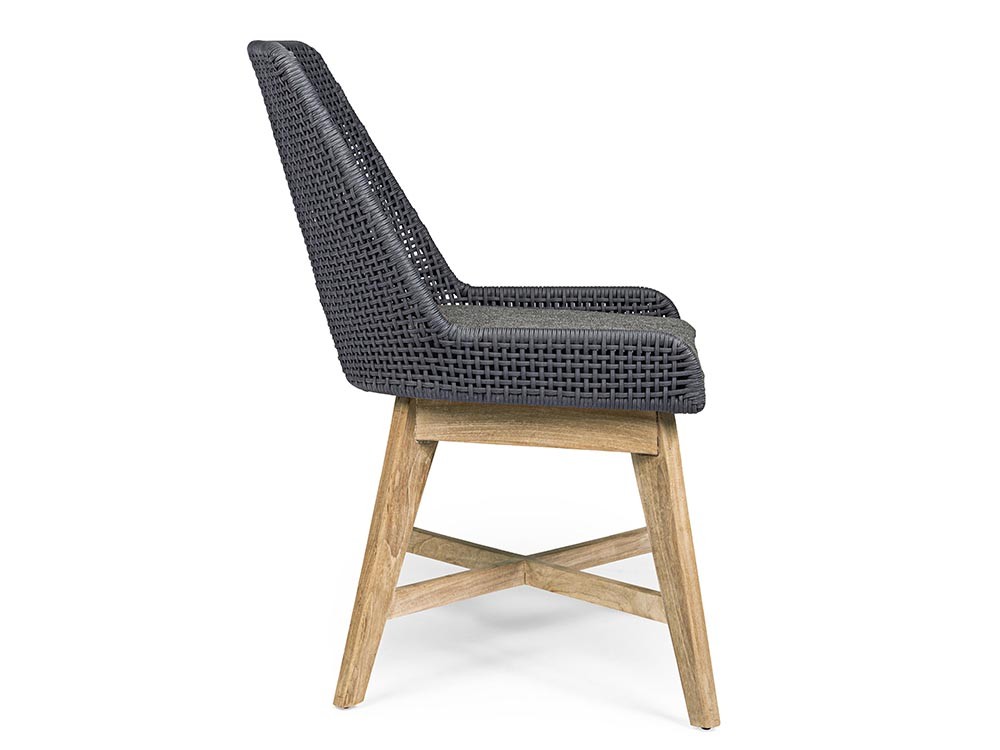 Silla para comedor exterior Hesperia de teca y cuerda trenzada Bizzotto - 13