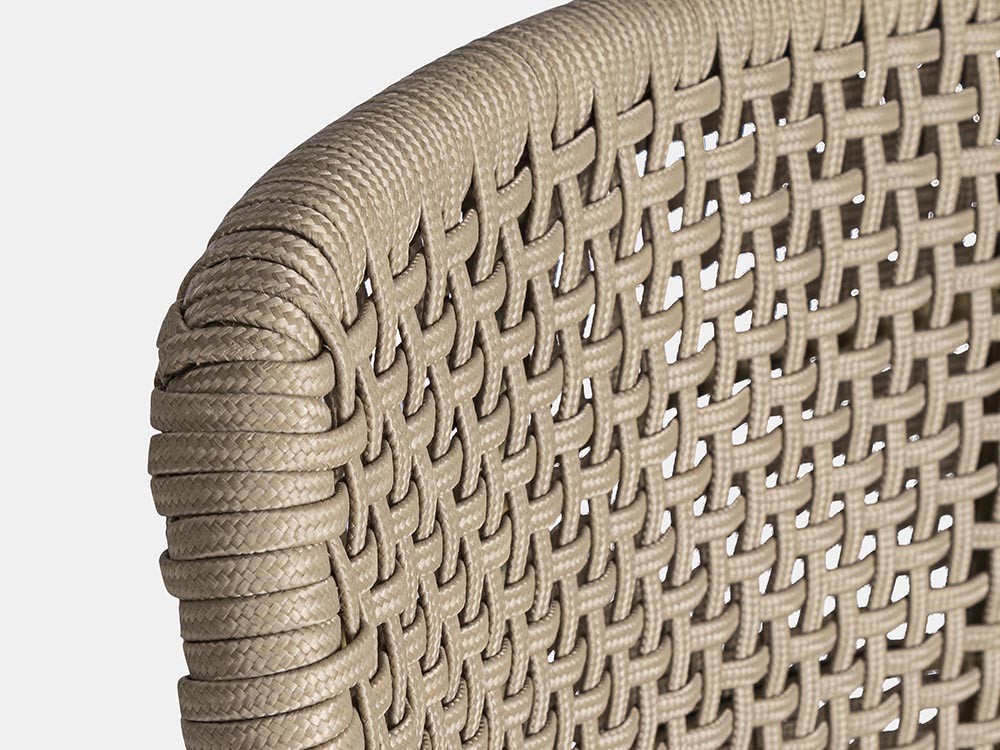 Taburete alto Hesperia para exterior o interior de teca y cuerda trenzada Bizzotto - 11