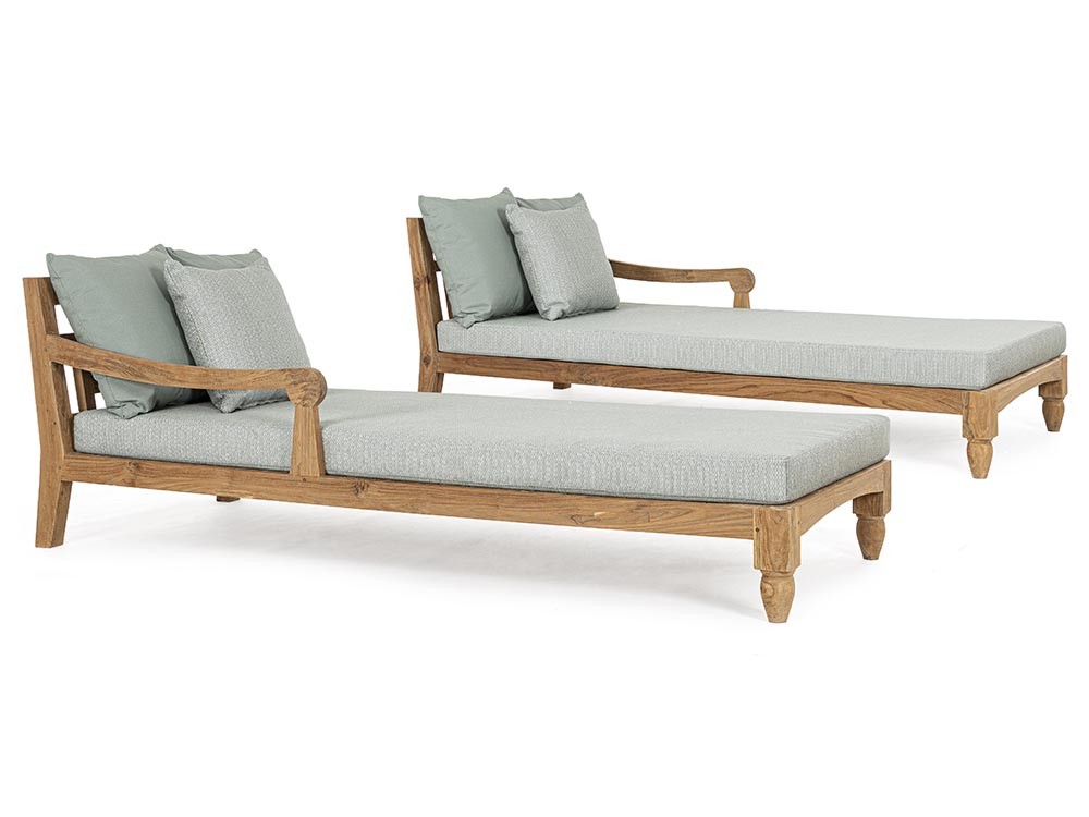 Daybed doble Bali de madera de teca envejecida Bizzotto - 4
