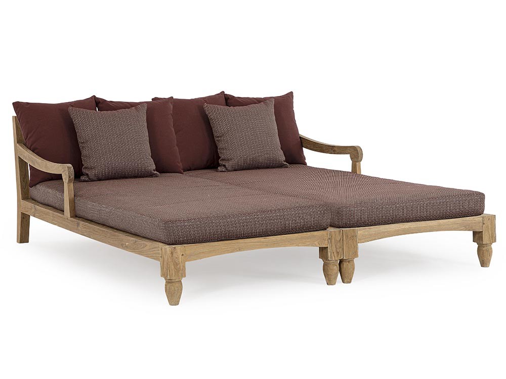 Daybed doble Bali de madera de teca envejecida Bizzotto - 13