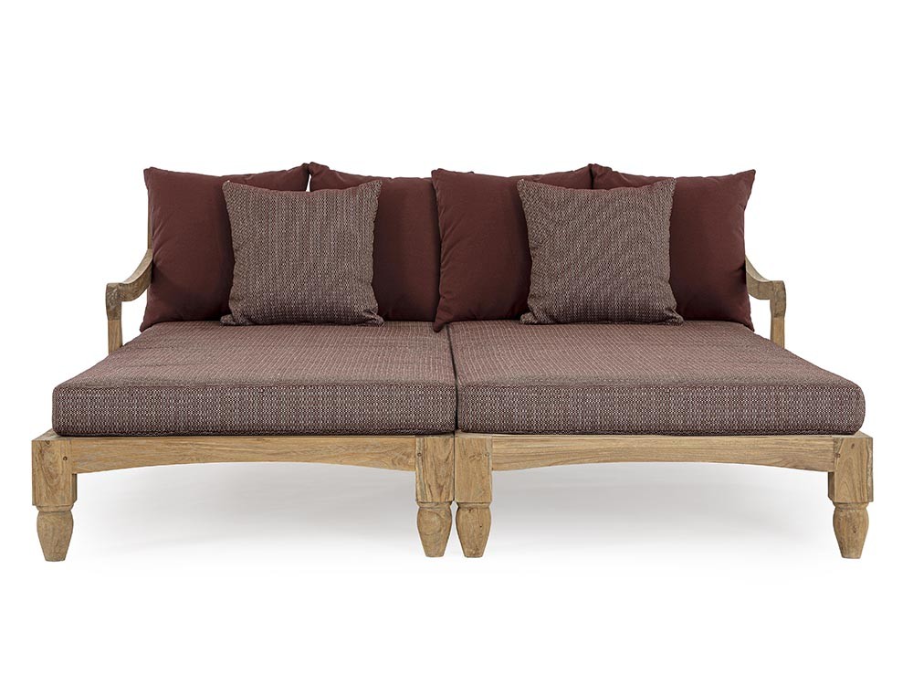 Daybed doble Bali de madera de teca envejecida Bizzotto - 15
