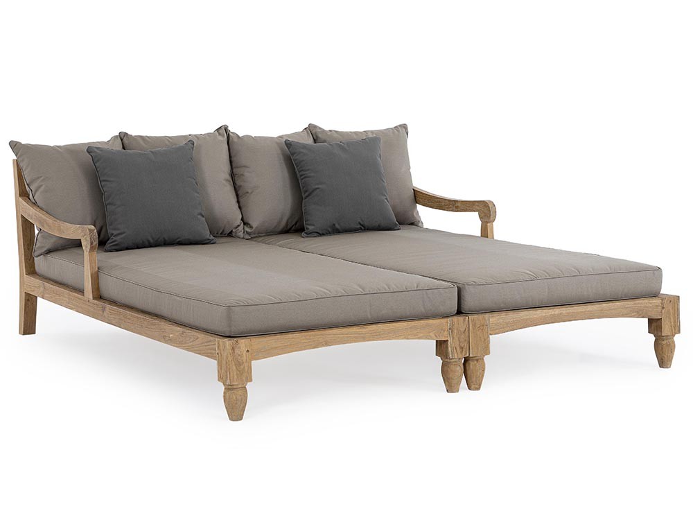 Daybed doble Bali de madera de teca envejecida Bizzotto - 24